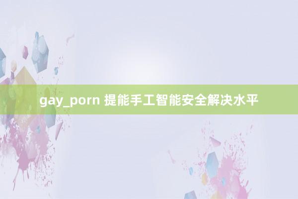 gay_porn 提能手工智能安全解决水平