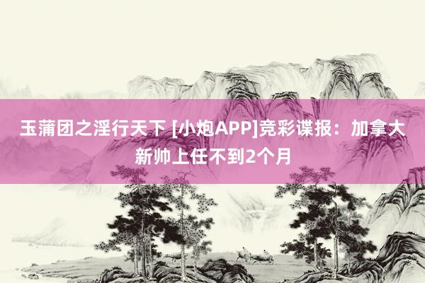 玉蒲团之淫行天下 [小炮APP]竞彩谍报：加拿大新帅上任不到2个月