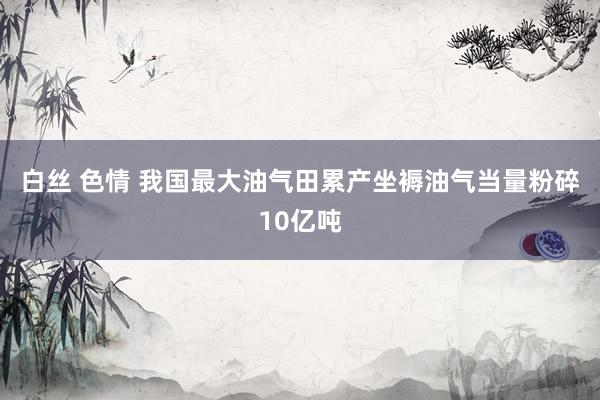 白丝 色情 我国最大油气田累产坐褥油气当量粉碎10亿吨