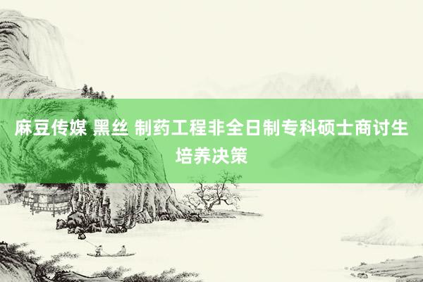 麻豆传媒 黑丝 制药工程非全日制专科硕士商讨生培养决策